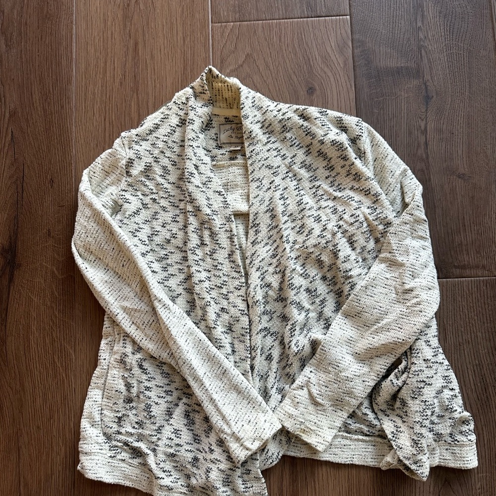 Lucky Brand Cream and Black Cardigan size XS
